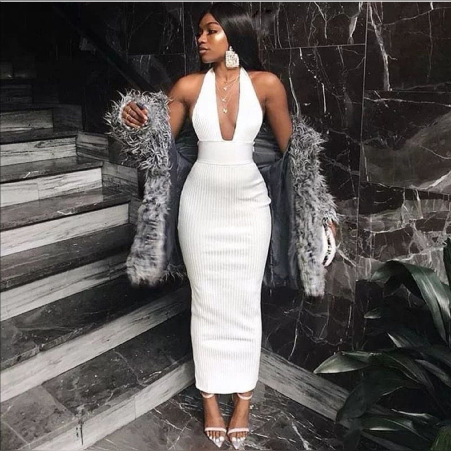 Halter Neck Backless Dress