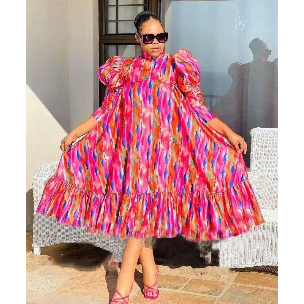 Multi-Color Turtleneck Dress