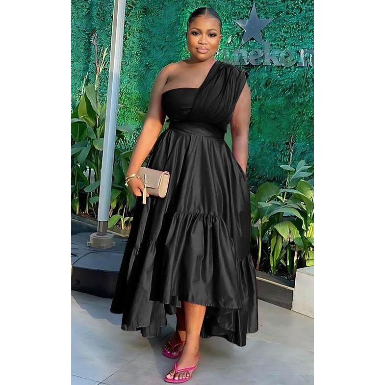 One Shoulder Elegant Maxi Dress