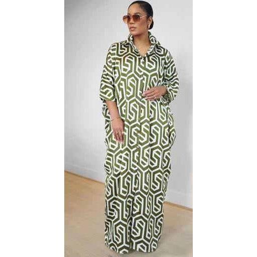 Vintage Short Sleeve Maxi Dress