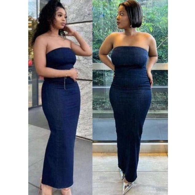 Sexy Denim Boob Tube Dress