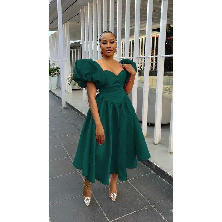 Vintage Bubble Sleeve Dress