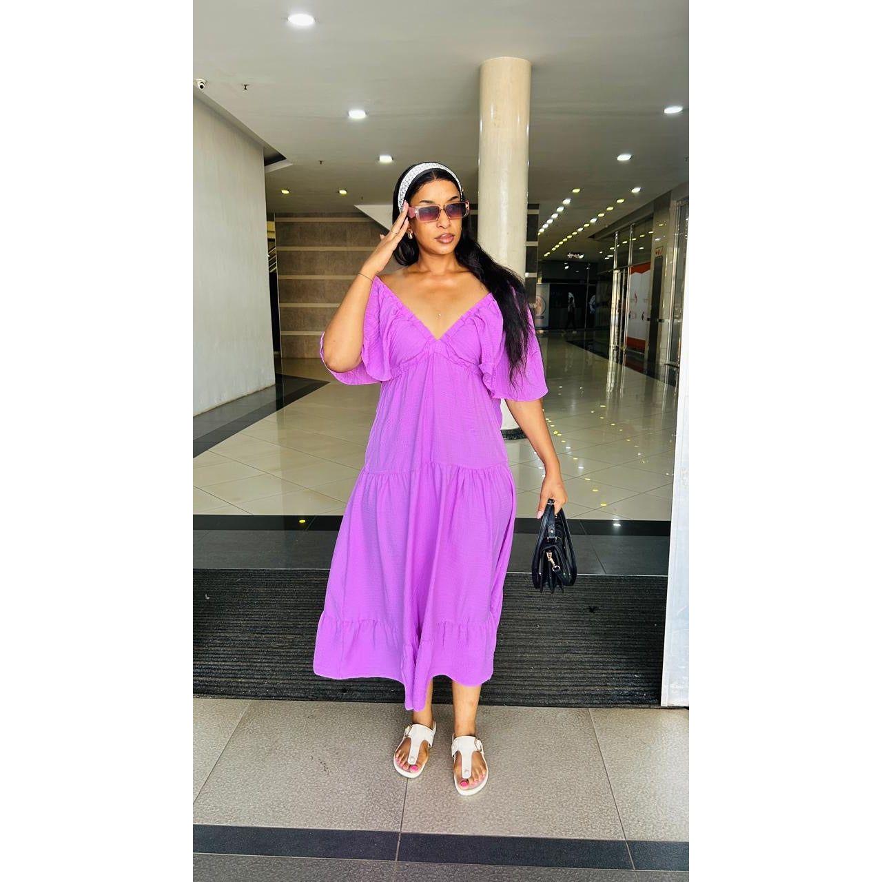 Ruffle Sleeve Maxi Dress