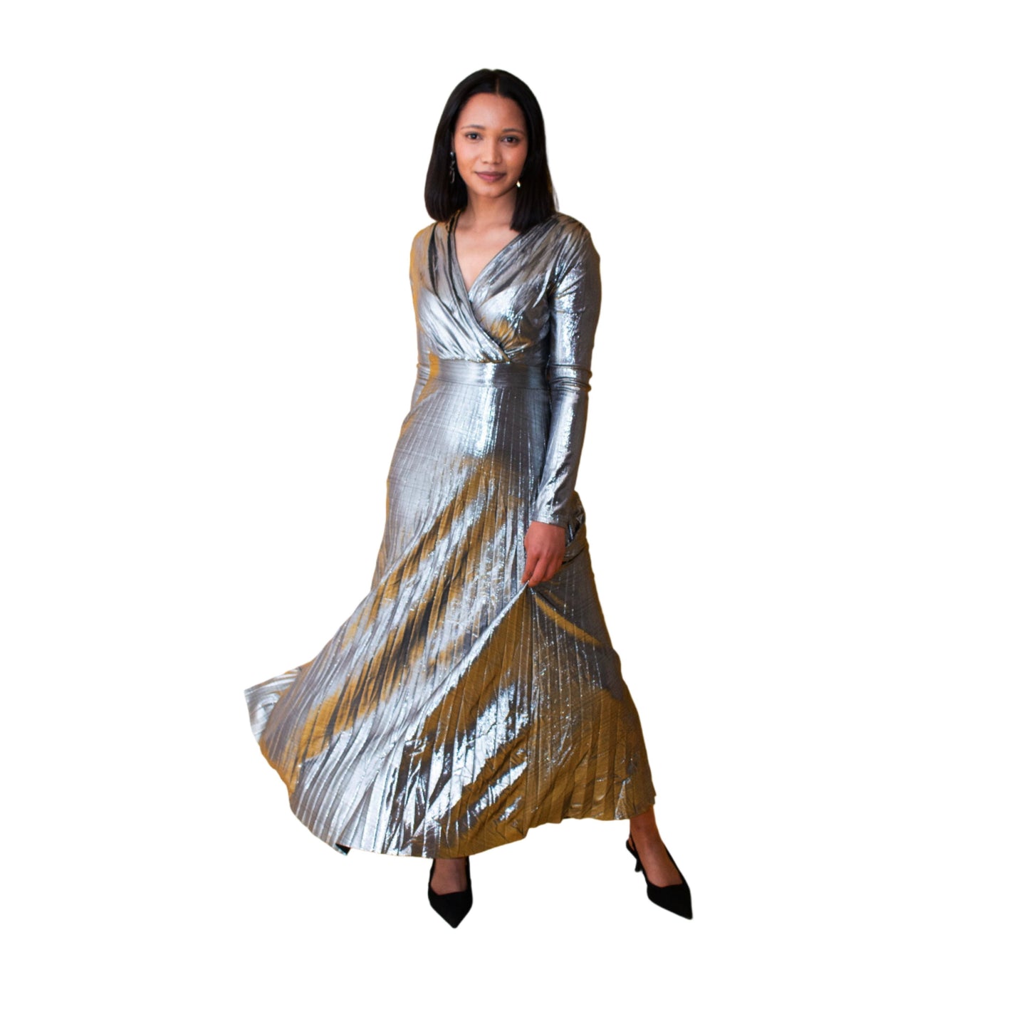 Vintage Pleated Maxi Dress