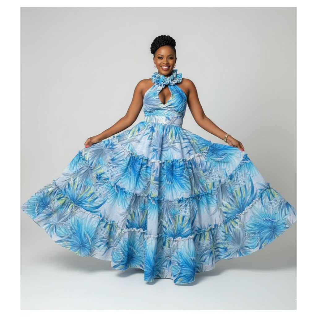 Sleeveless Floral Maxi Dress.