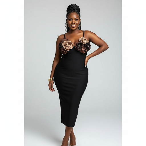 Sexy Sleeveless 3D Diamond Flower Bodycon Party Long Bandage Dress