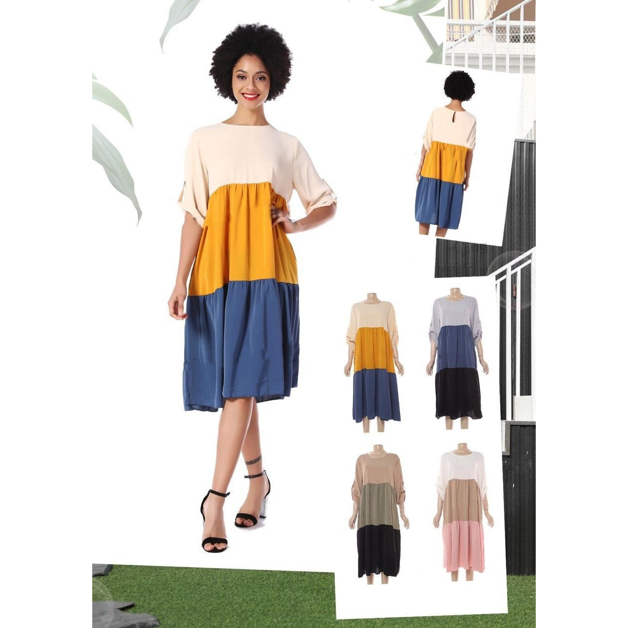 Multy colour Plus-size Dress