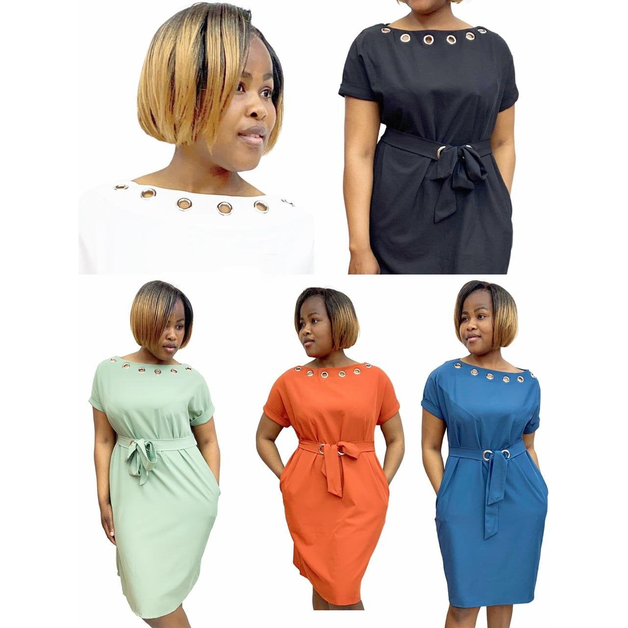 Round Holes Neck Dress