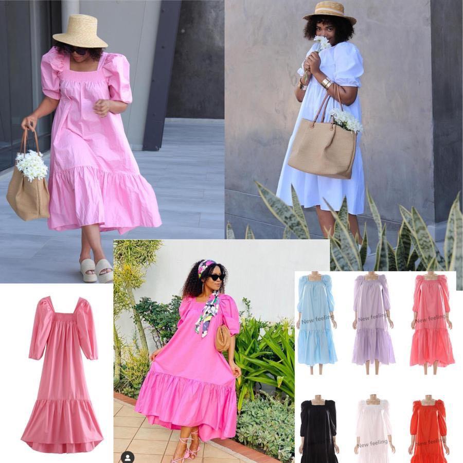 Shirred Tiered Poplin Maxi Dress