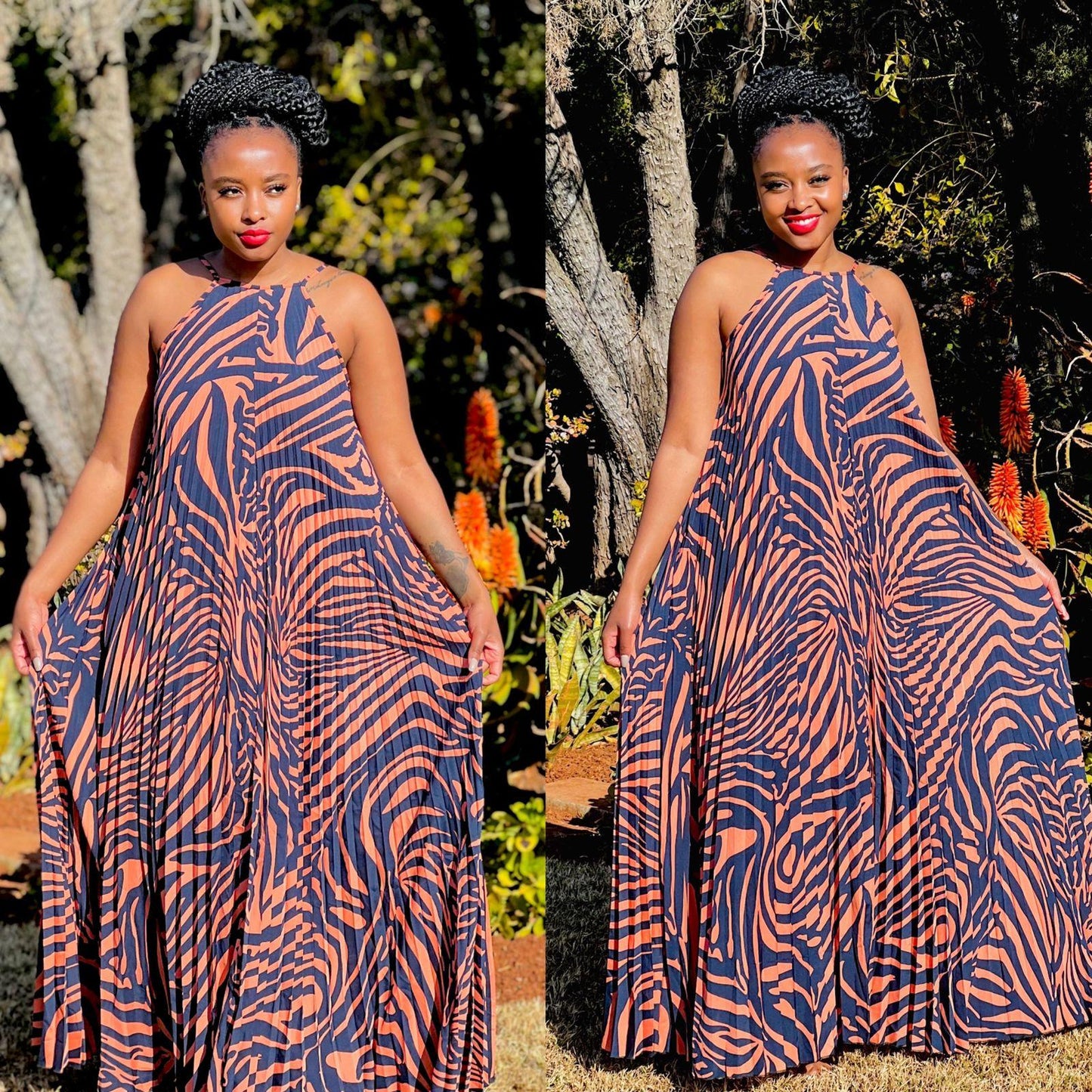 Zebra Sleeveless Maxi Dress