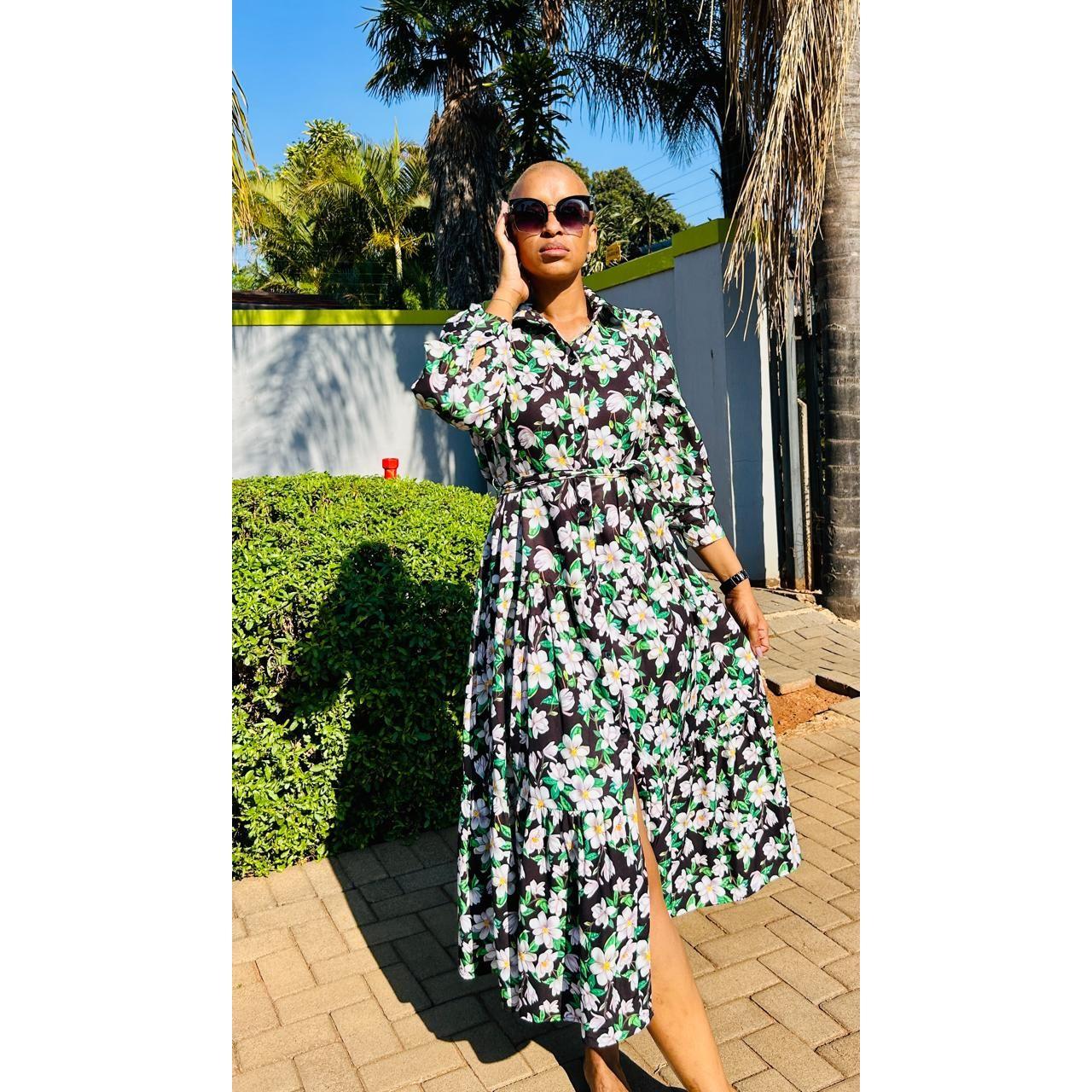 Vintage V-Neck Floral Dress