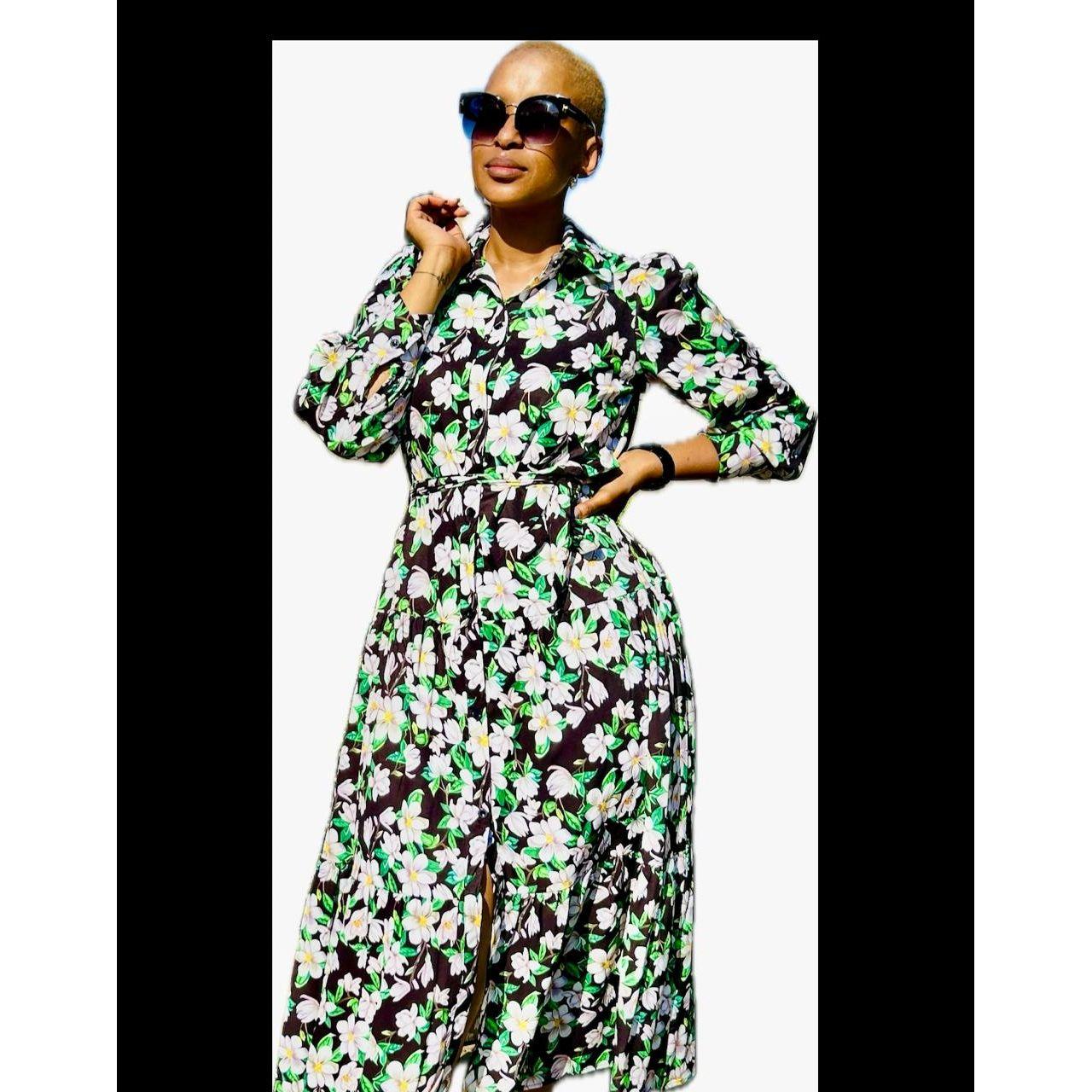 Vintage V-Neck Floral Dress