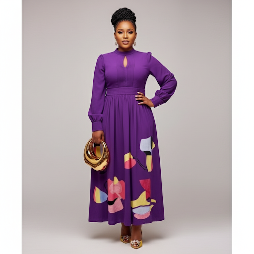 Elegant Patchwork Midi Dress