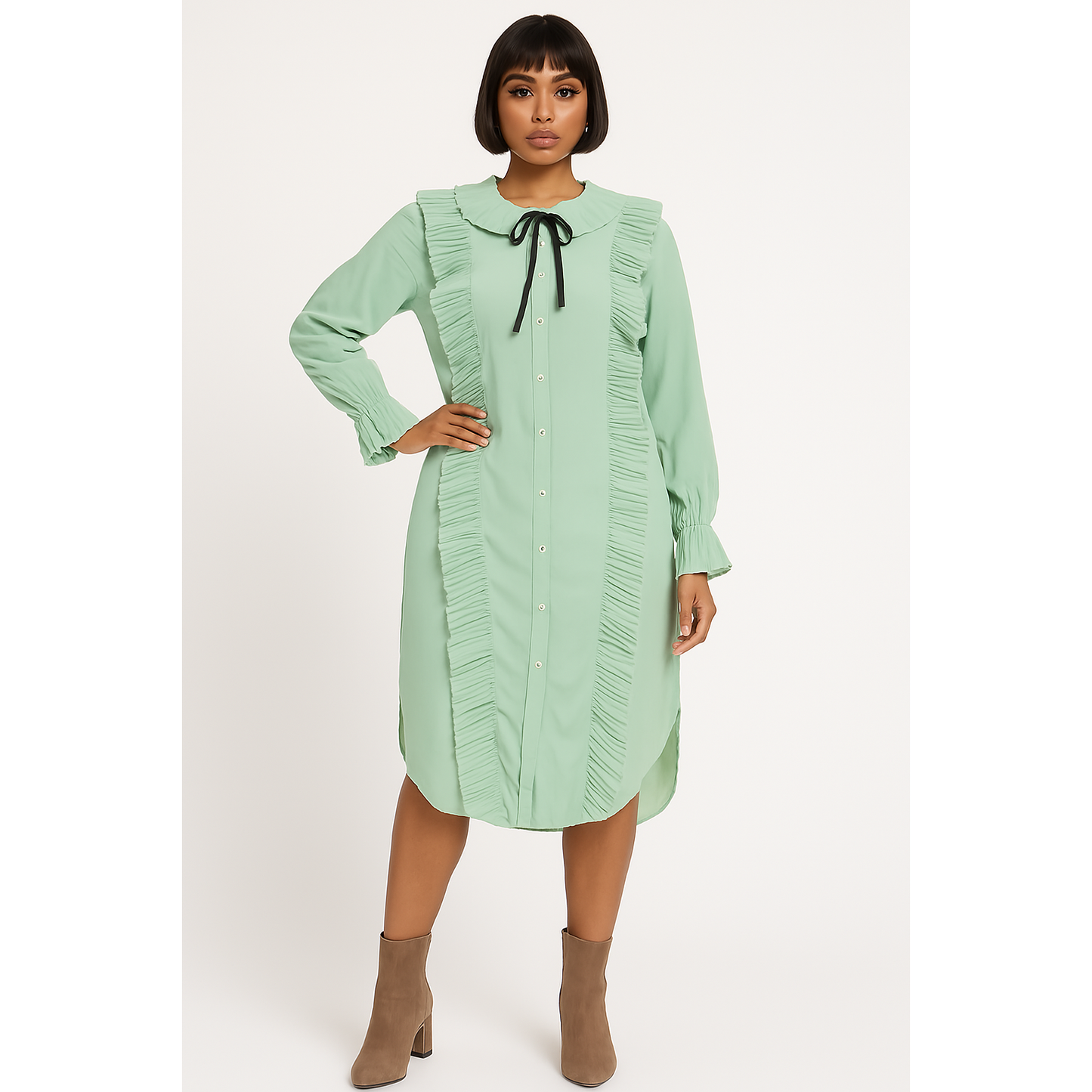 Tie Neck Vintage Dress