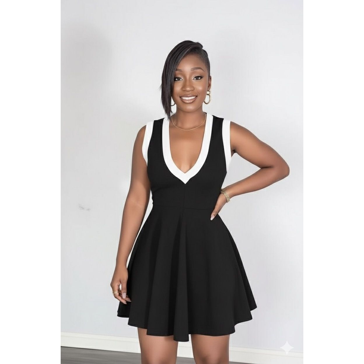 Embellished Fit & Flare Above The Knee Dress