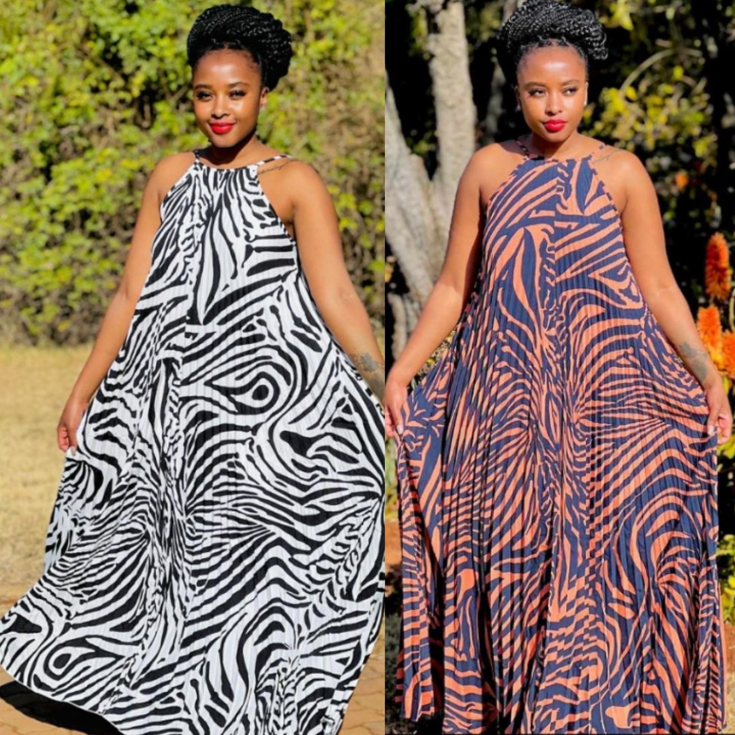 Zebra Sleeveless Maxi Dress