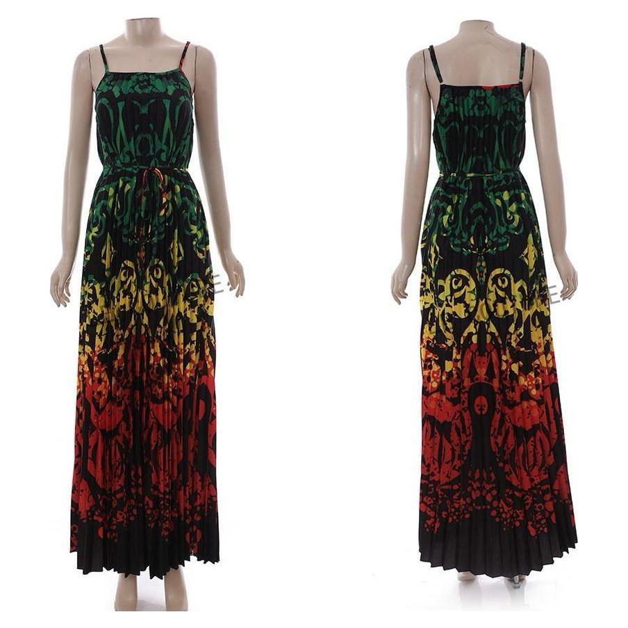 Rasta Sleeveless Maxi Summer Dress