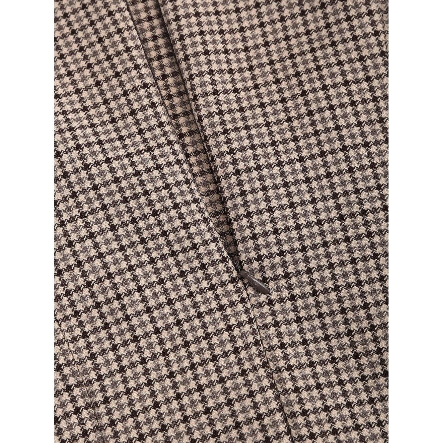 Retro Houndstooth Contrast Tie Bowknot Waist Slim Fit Suspender Skater Dress