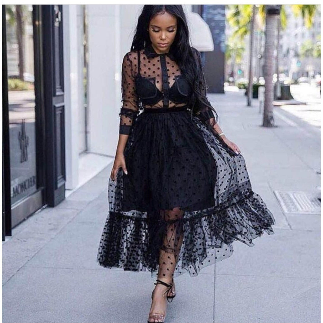 Sheer Polka Dot Dress