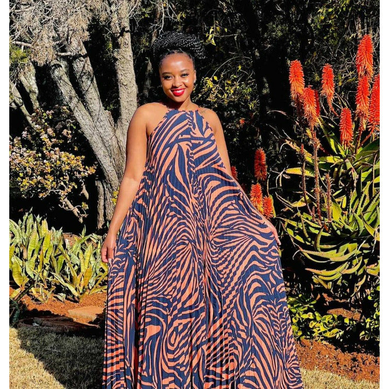 Zebra Sleeveless Maxi Dress