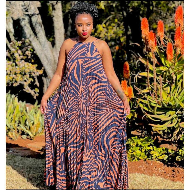 Zebra Sleeveless Maxi Dress