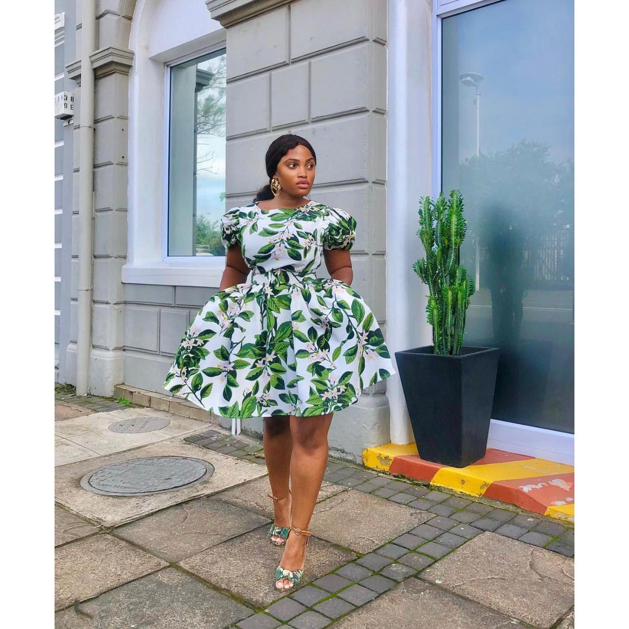 3 Quarter Sleeve Midi Ankara Dress