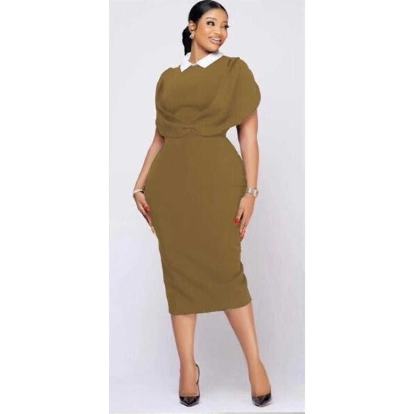 Collar Sleeveless Bodycon Dress