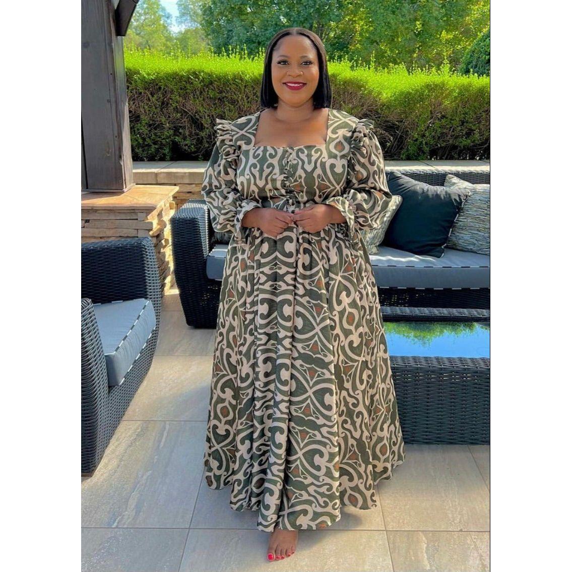 Plus Size Printed Maxi Dress