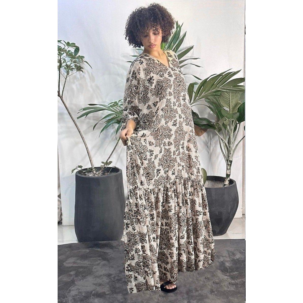 Jungle print Kaftan Maxi Dress