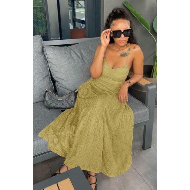 Sleeveless Square Neck Formal Sexy Maxi Dress