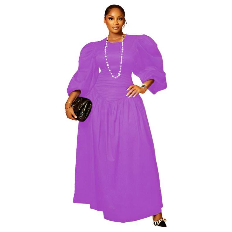 Puffy Buff Long Sleeves Maxi Dress