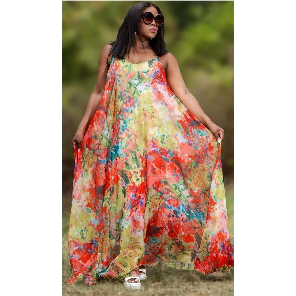 Floral Sleeveless Maxi Party Dress