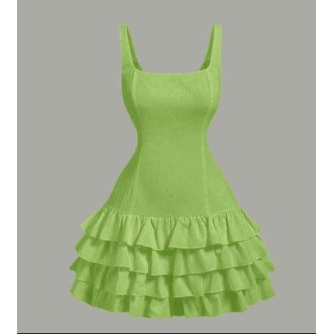 Layered Cake Dress Cute Square Neck Summer Dress