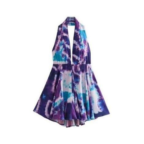 Floral Sexy Backless Sleeveless Boho Beach Mini Dress