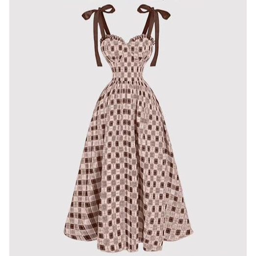 Elegant Plaid Belted Dress