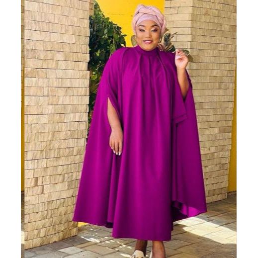 Majestic Elegant Cape-Sleeve Dress