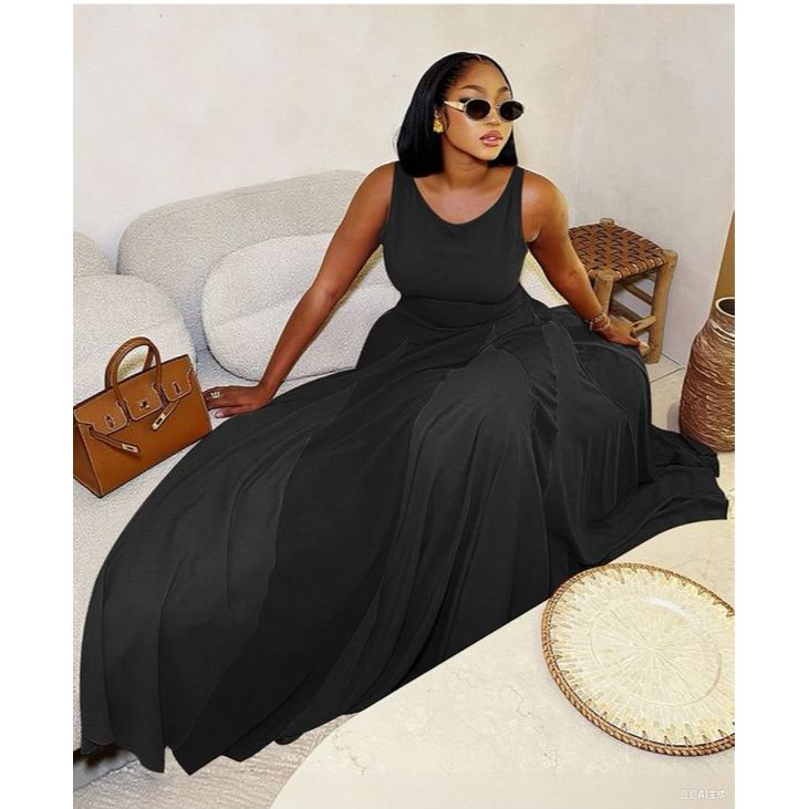 Women's Sleeveless Pleated Maxi Dress