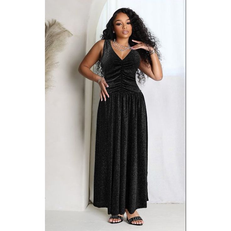 Sleeveless Pleated Maxi Dress