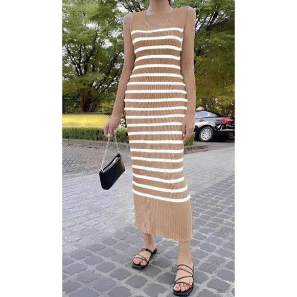 Knitted V-Neck Sleeveless Dress