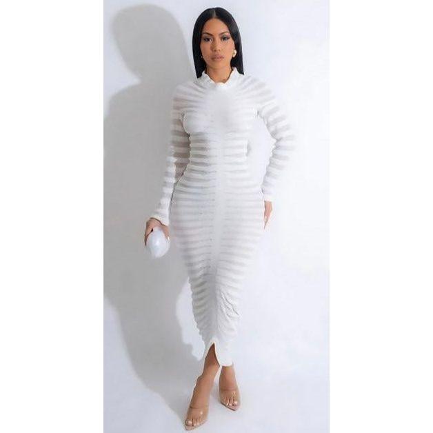 Vintage Long Sleeve Bodycon Dress