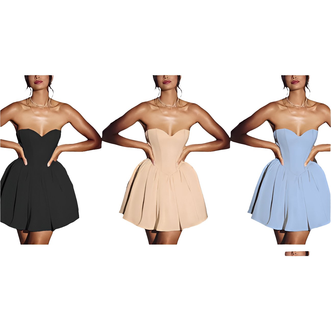 A-Line Short Satin Wedding Dress.