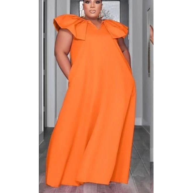 Puffer Short Sleeve Long Dress