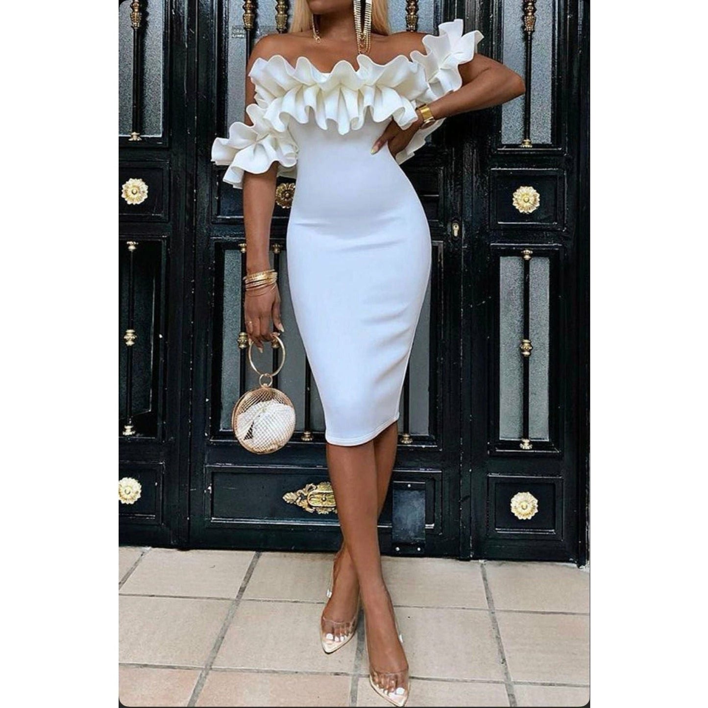 Sexy Ruffled Bodycon Dress