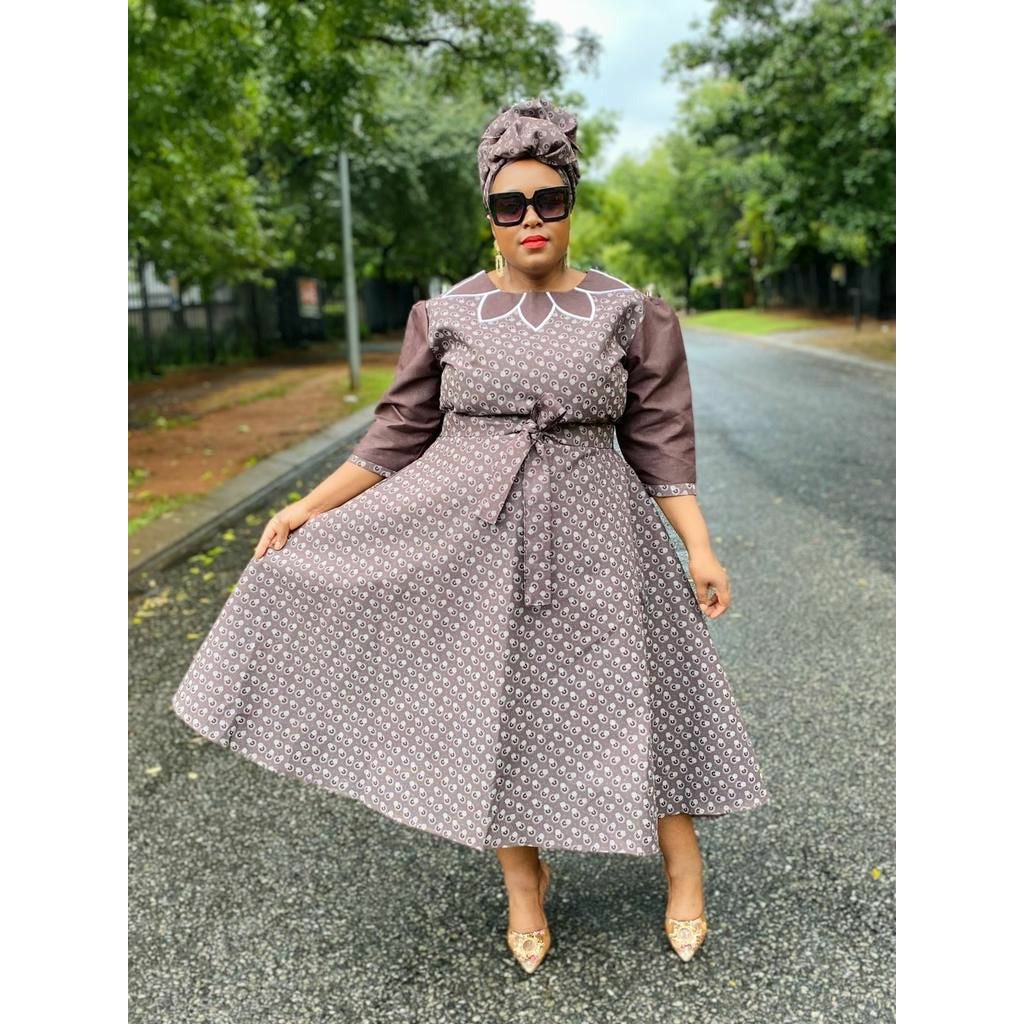 Long sleeve Ankara Dress