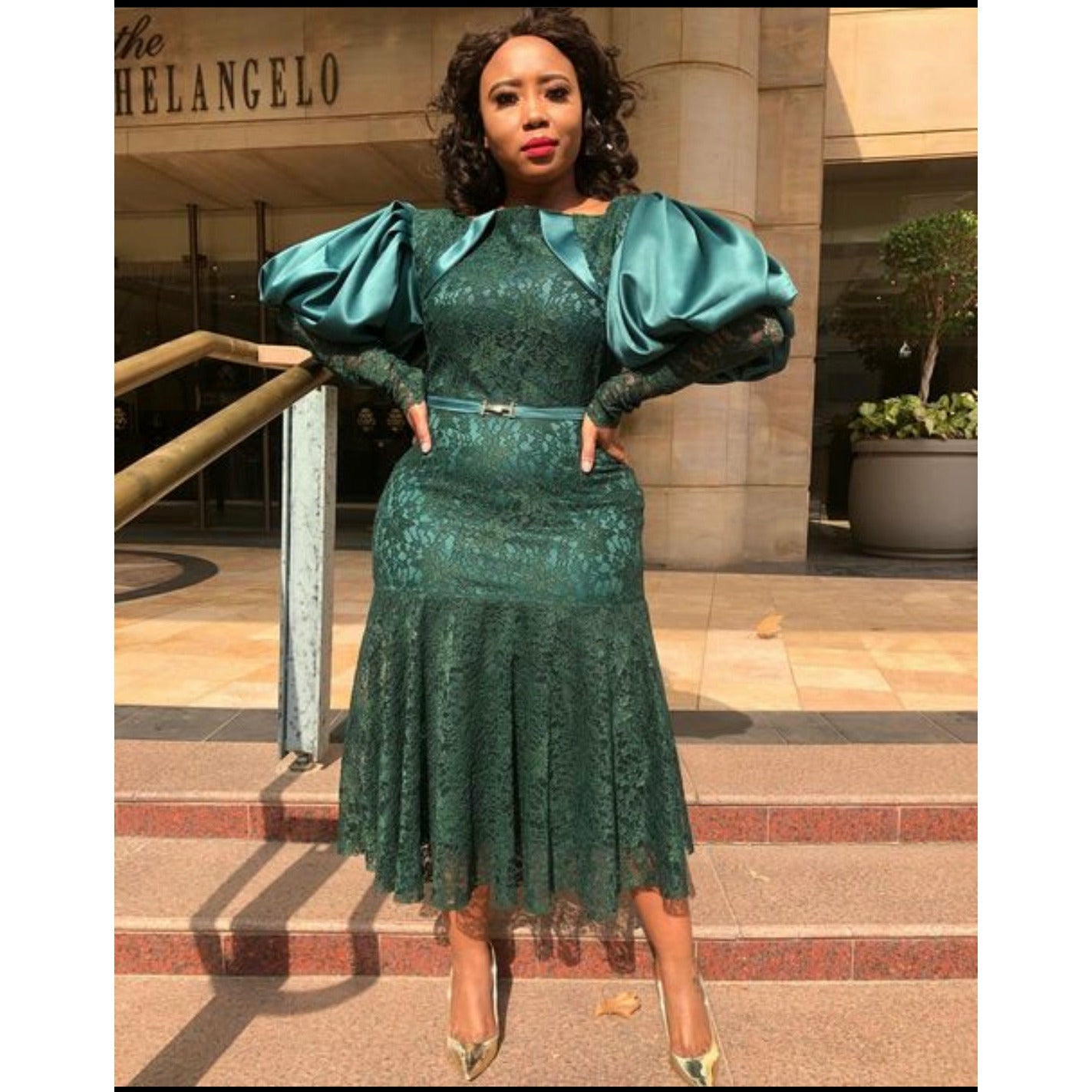 Puff Sleeve Lace Dress