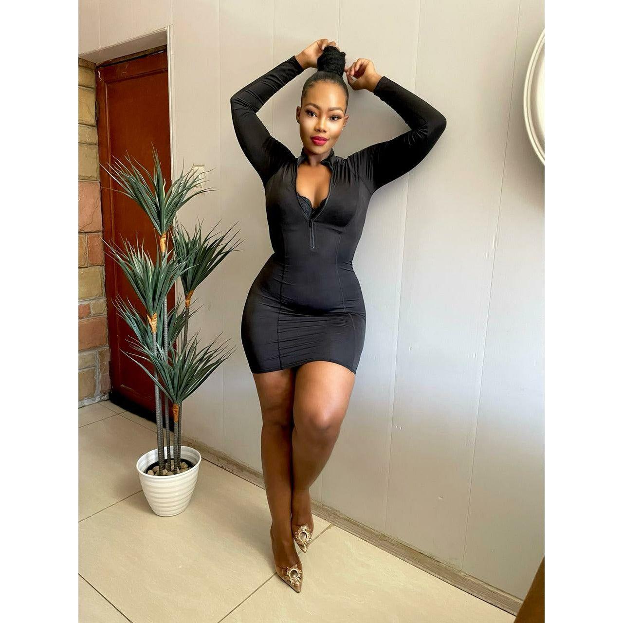 Zipper Bodycon Dress