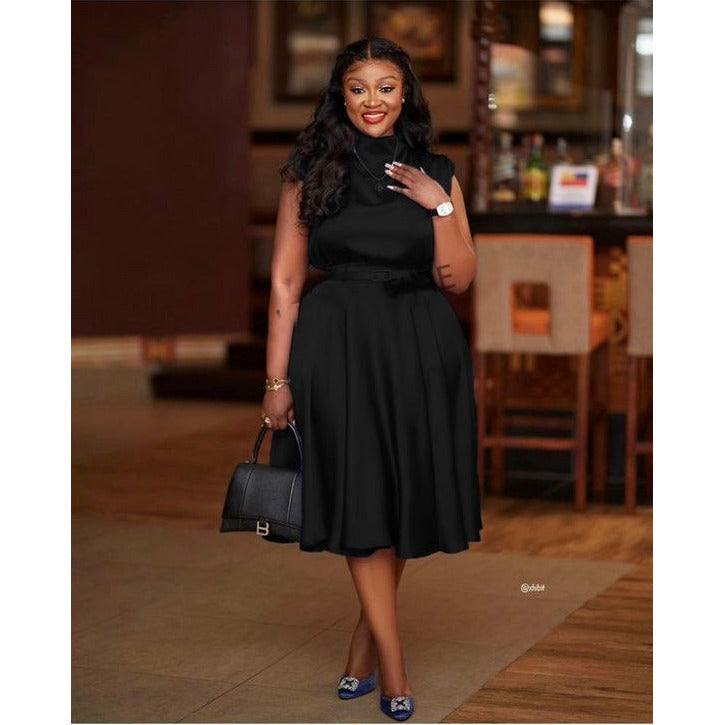 Sleeveless Round Neck MIDI Dress