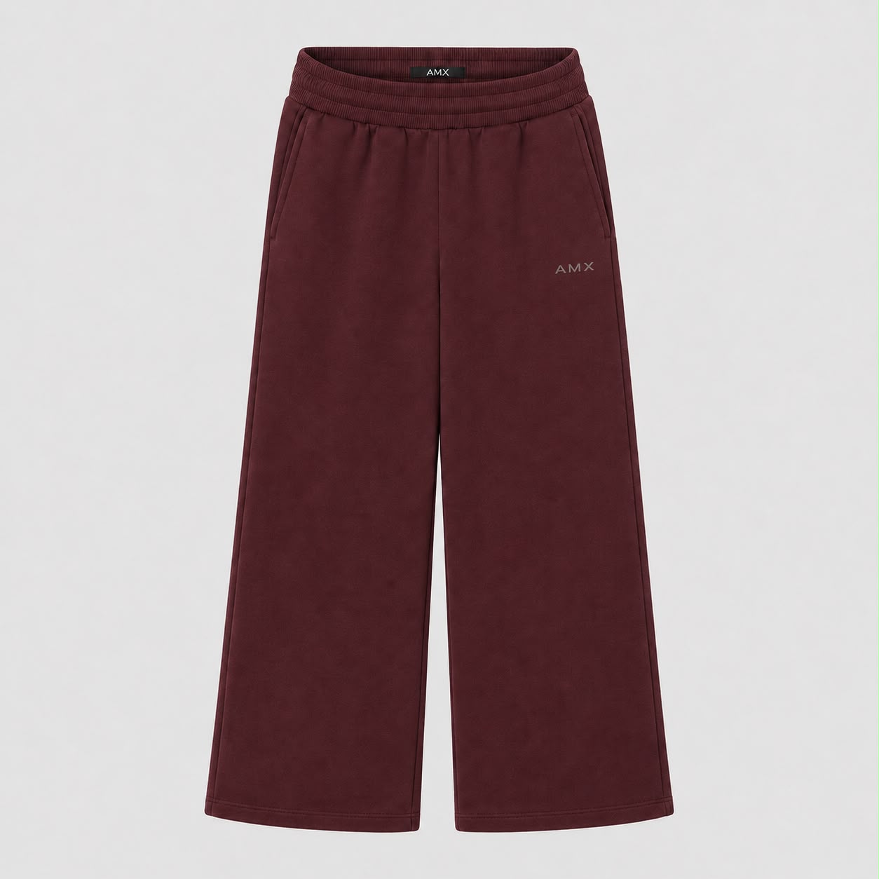 AMX Oxblood Wide-Leg Pants