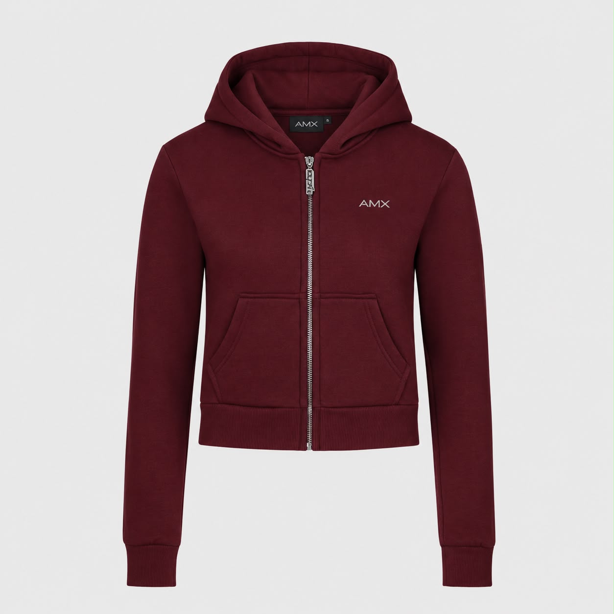 AMX Oxblood Women’s Cropped Zip Hoodie