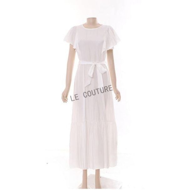 Maxi Short Sleeve Solid Color Dress